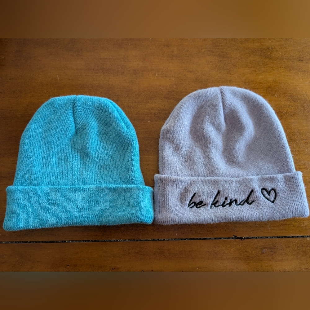 Beanie Set - Bleu And Purple